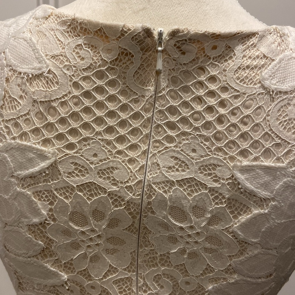 Tadashi Shoji White Lace MIDI Dress BodyCon Size 0 - Picture 6 of 8